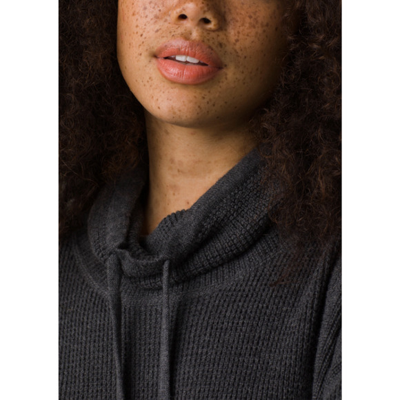 prAna Womens Milani Sweater Dress XS Charcoal Grey LS Waffle Knit Funnel NWT - Picture 3 of 12